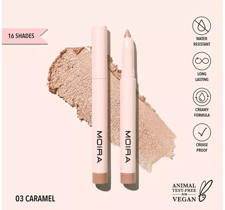 MOIRA AT GLANCE BŁYSZCZĄCY CIEŃ DO POWIEK W KREDCE 03 CARAMEL 1,5G