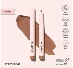 MOIRA AT GLANCE MATOWY CIEŃ DO POWIEK W KREDCE 07 ROSE BEIGE 1,5G