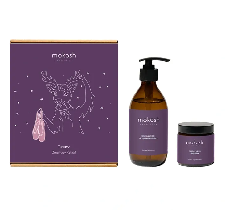 Mokosh Tancerz zestaw prezentowy żel do mycia ciała i dłoni 200 ml + balsam do ciała 120 ml