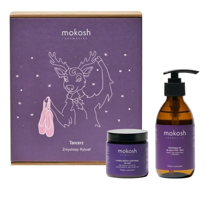 Mokosh Tancerz zestaw prezentowy żel do mycia ciała i dłoni 200 ml + balsam do ciała 120 ml
