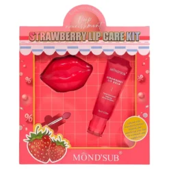 Mond'Sub Strawberry Lip Care Kit zestaw kosmetyków do ust maska na noc 7,5 g + balsam truskawkowy 10 g