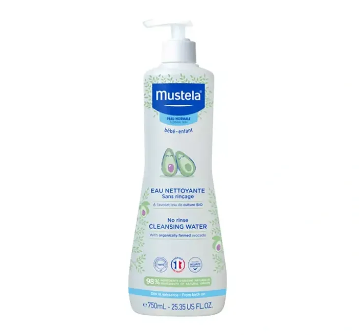 Mustela Bebe woda oczyszczająca do skóry normalnej bez spłukiwania od 1 dnia życia 750 ml