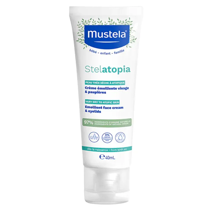 Mustela Stelatopia krem emolient do twarzy i na powieki skóra sucha i skłonna do atopii 40 ml