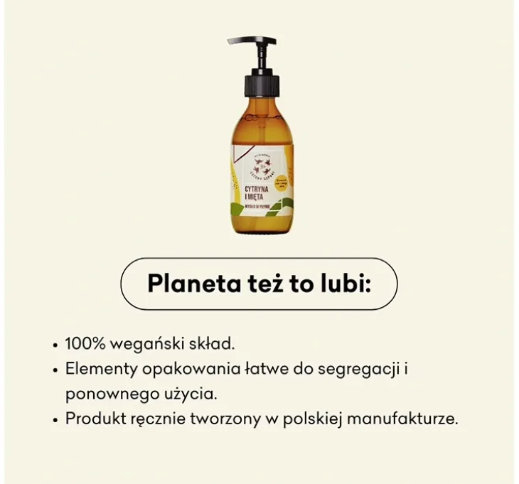 Mydlarnia Cztery Szpaki mydło w płynie Cytryna i Mięta 300 ml