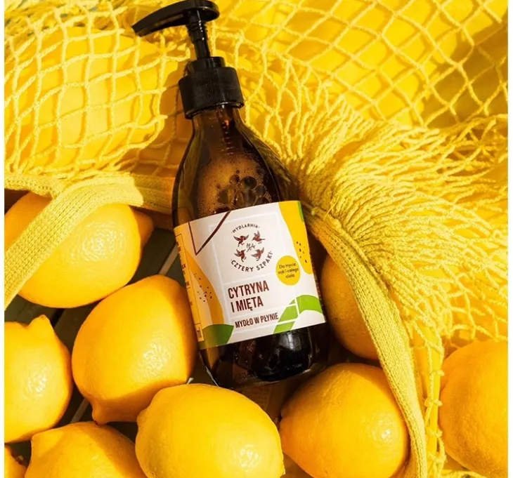 Mydlarnia Cztery Szpaki mydło w płynie Cytryna i Mięta 300 ml