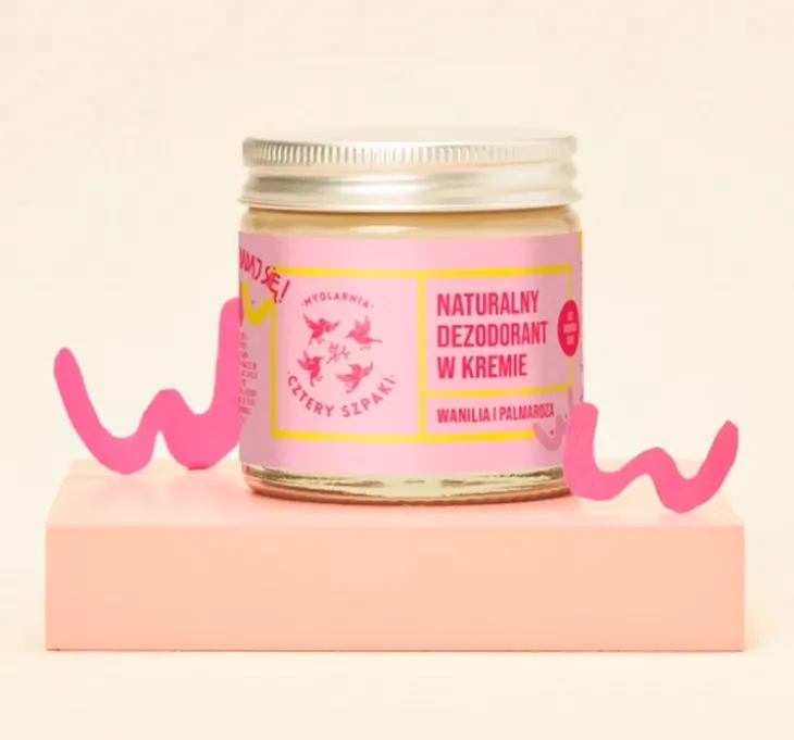 Mydlarnia Cztery Szpaki naturalny dezodorant w kremie bez dodatku sody Wanilia i Palmaroza 60ml