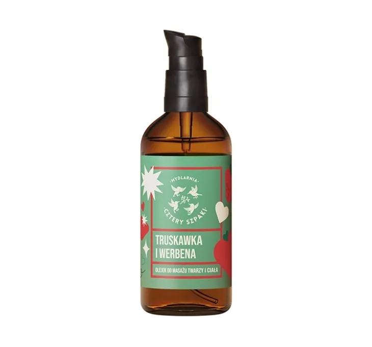 Mydlarnia Cztery Szpaki Truskawka i Werbena naturalny olejek do masażu ciała i twarzy 100ml