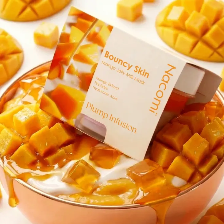 Nacomi Bouncy Skin Mango Jelly Milk Mask Plump Infusion ujędrniająca maska do twarzy 80 ml