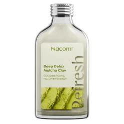 Nacomi Deep Detox Matcha Clay glinka matcha w proszku detoks skóry i naturalny glow od razu cera przetłuszczająca się 100 ml