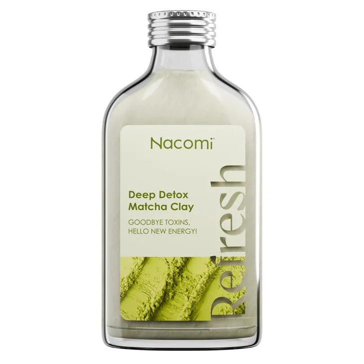 Nacomi Deep Detox Matcha Clay glinka matcha w proszku detoks skóry i naturalny glow od razu cera przetłuszczająca się 100 ml