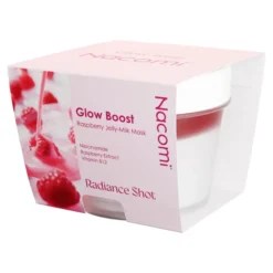 Nacomi Glow Boost Raspberry Jelly Milk Mask Radiance Shot rozświetlająca maska do twarzy 80 ml