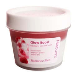 Nacomi Glow Boost Raspberry Jelly Milk Mask Radiance Shot rozświetlająca maska do twarzy 80 ml