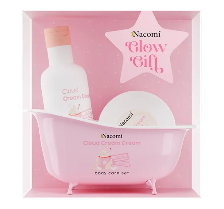 Nacomi Glow Gift Cloud Cream Dream zestaw dla kobiet masło do ciała Cloud Cream Dream 100 ml + żel pod prysznic Cloud Cream Dream 300 ml