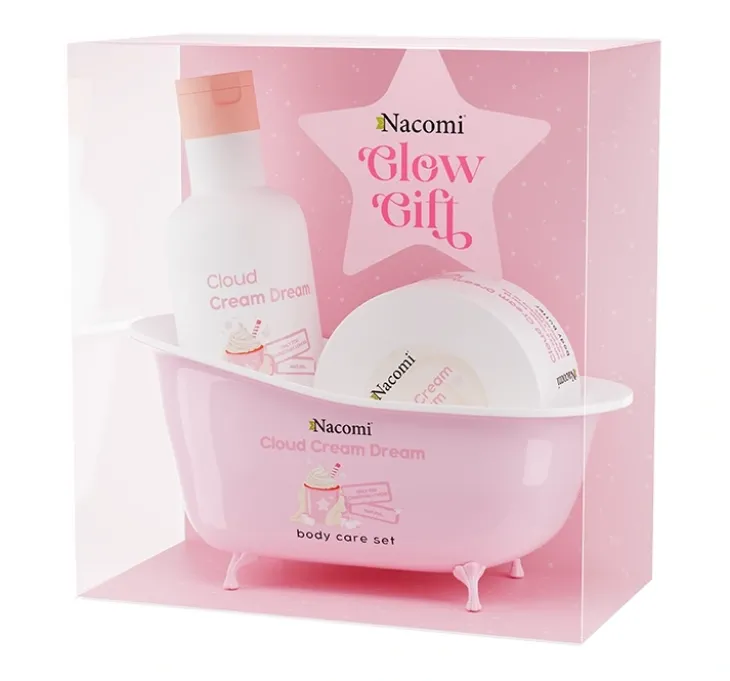 Nacomi Glow Gift Cloud Cream Dream zestaw dla kobiet masło do ciała Cloud Cream Dream 100 ml + żel pod prysznic Cloud Cream Dream 300 ml