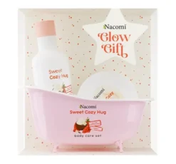 Nacomi Glow Gift Sweet Cozy Hug zestaw dla kobiet masło do ciała Sweet Cozy Hug 100 ml + żel pod prysznic Sweet Cozy Hug 300 ml
