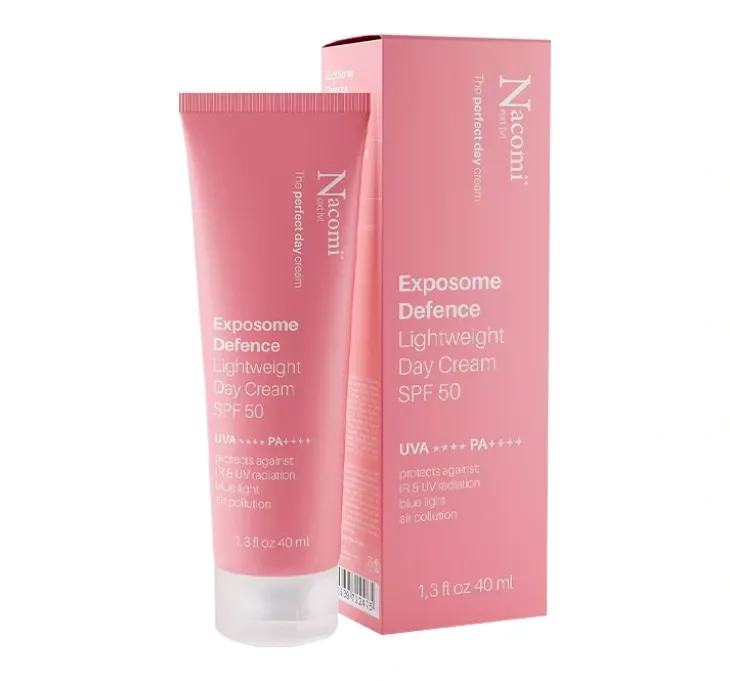 Nacomi Next Level Exposome Defence Lightweight Day Cream SPF50 lekki krem z filtrem SPF50 40 ml