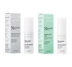 Nacomi Next Level zestaw serum Adiós Acné Kwas Glikolowy 10% + No More Pores Kwas Salicylowy 2%