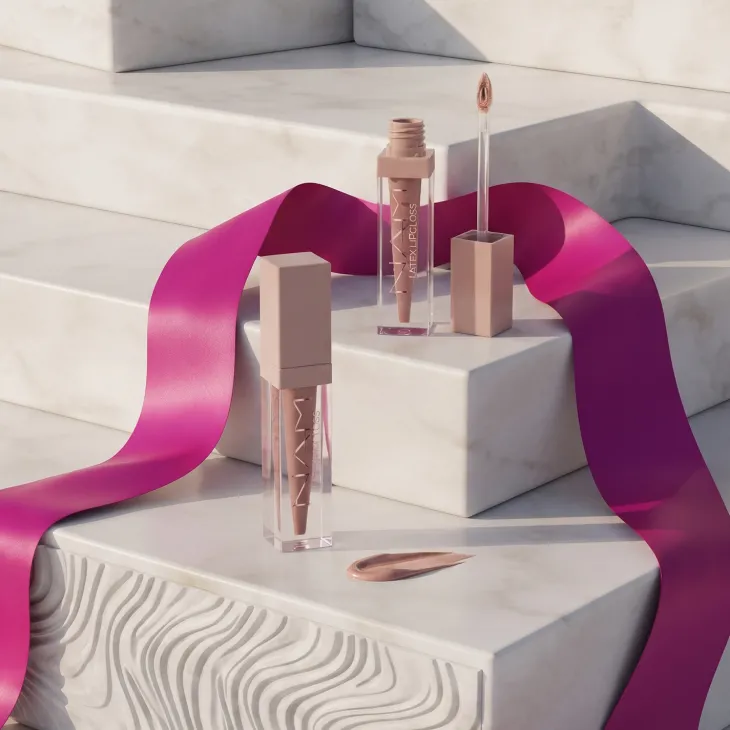 NAM Latex Lipgloss błyszczyk do ust z lustrzanym wykończeniem 12 Nougat Bliss 3,5 ml