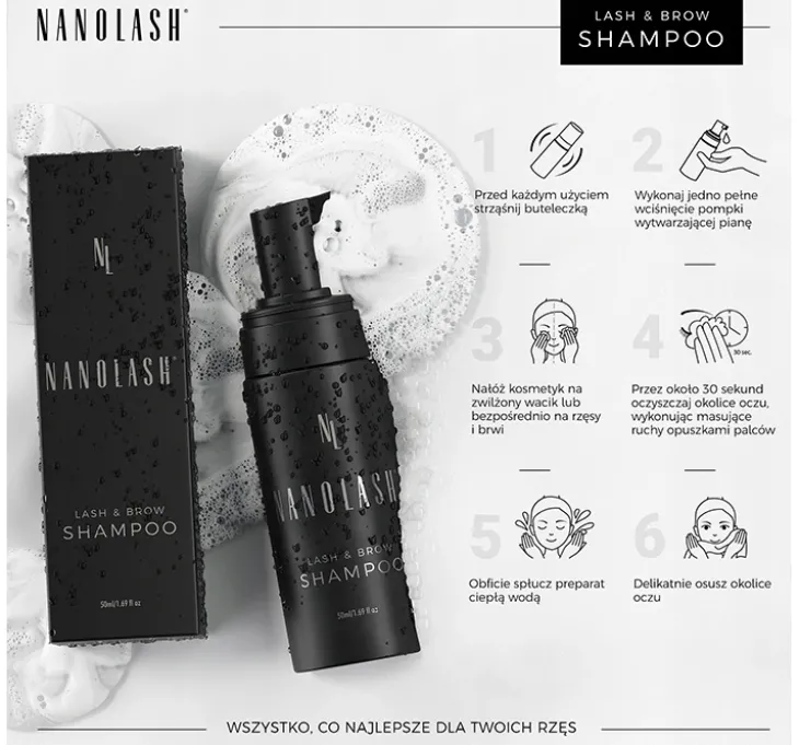 NANOLASH LASH&BROW SHAMPOO SZAMPON DO RZĘS I BRWI 50ML