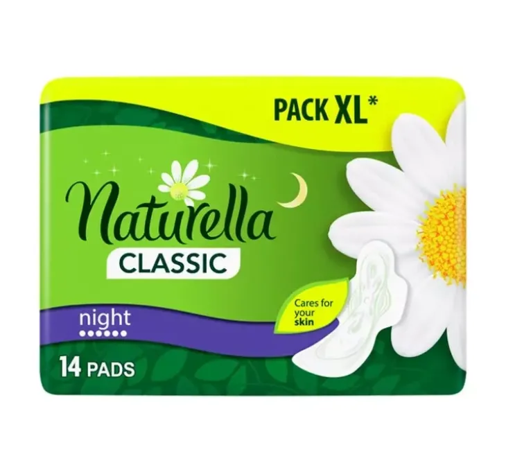 NATURELLA CLASSIC NIGHT PODPASKI HIGIENICZNE ZE SKRZYDEŁKAMI 14 SZTUK