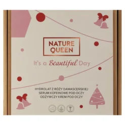 Nature Queen It's a Beautiful Day zestaw kosmetyków do twarzy hydrolat z róży demasceńskiej 100 ml + serum pod oczy 10 ml + krem pod oczy 30 ml