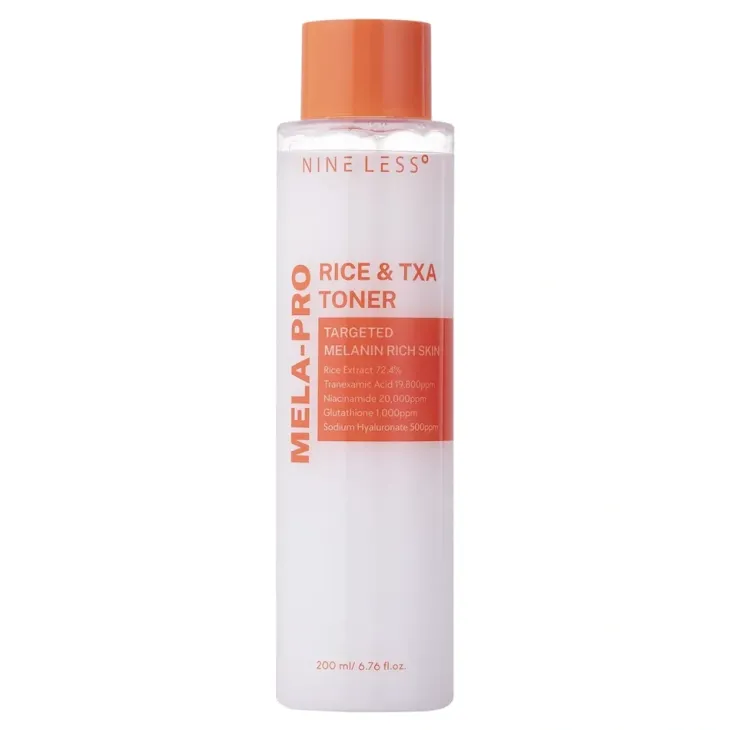 Nine Less Mela-Pro Rice & TXA Toner rozjaśniający tonik do twarzy z kwasem traneksamowym 200 ml