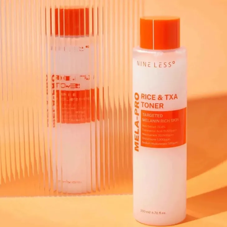 Nine Less Mela-Pro Rice & TXA Toner rozjaśniający tonik do twarzy z kwasem traneksamowym 200 ml