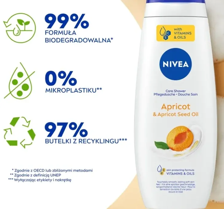 NIVEA Apricot&Apricot Seed Oil pielęgnujący żel pod prysznic o zapachu kwiatów moreli 500 ml