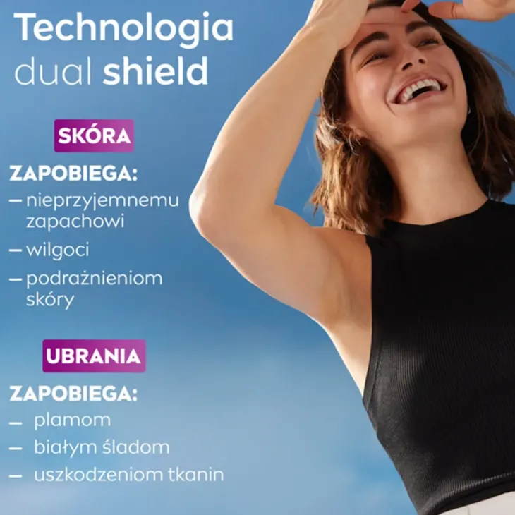 NIVEA Black & White Invisible Authentic Dual Shield Skin & Clothes antyperspirant w kulce dla kobiet 50 ml