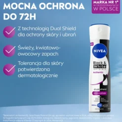 NIVEA Black & White Invisible Authentic antyperspirant w sprayu 150 ml