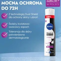 NIVEA Black & White Invisible Authentic antyperspirant w sprayu 250 ml