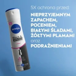 NIVEA Black&White Invisible Clear antyperspirant w sprayu dla kobiet 150 ml