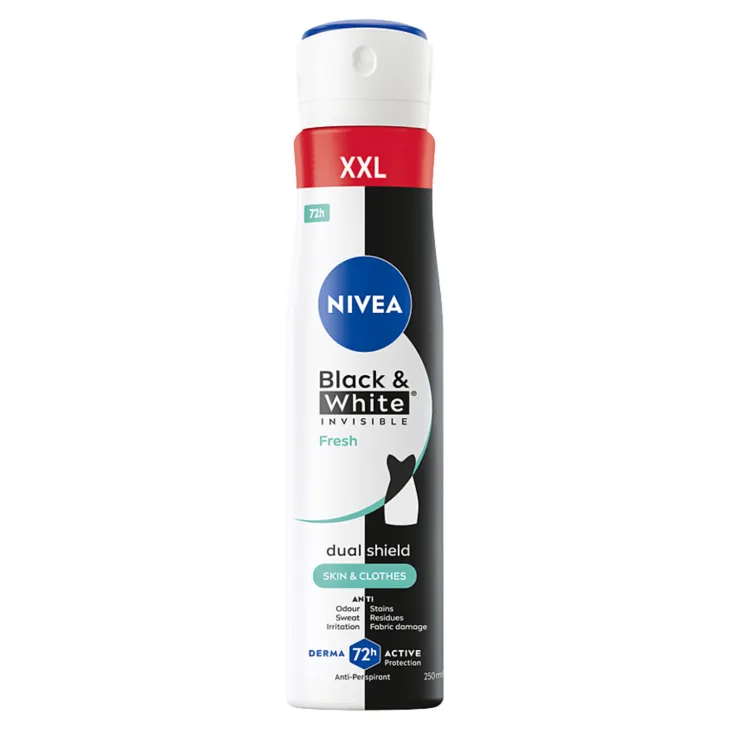 NIVEA Black&White Invisible Fresh antyperspirant w sprayu dla kobiet 250 ml