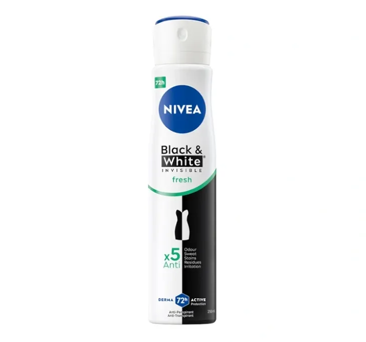 NIVEA Black&White Invisible Fresh antyperspirant w sprayu dla kobiet 250 ml
