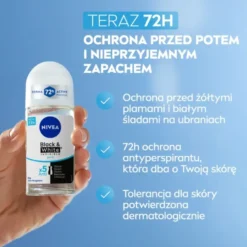 NIVEA Black&White Invisible Pure antyperspirant roll-on dla kobiet 50 ml