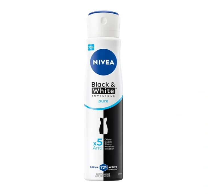 NIVEA Black&White Invisible Pure antyperspirant w sprayu dla kobiet 250 ml