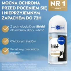 NIVEA Black&White Invisible Silky Smooth antyperspirant roll-on dla kobiet 50 ml