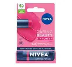 NIVEA Caring Beauty pielęgnująca pomadka do ust i policzków 3w1 Pink 4,8 g