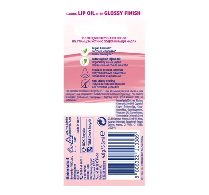 NIVEA Caring Lip Oil pielęgnujący olejek do ust Rose 5,5 ml