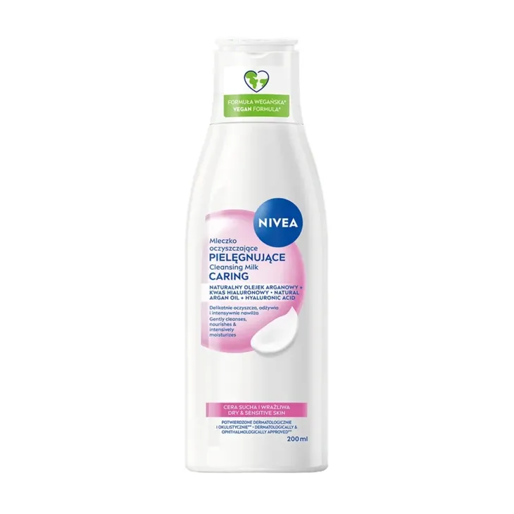 NIVEA Caring mleczko oczyszczające pielęgnujące do cery suchej i wrażliwej 200 ml