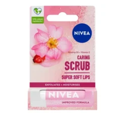 NIVEA Caring Scrub Super Soft pielęgnujący peeling do ust Dzika Róża 4,8 g