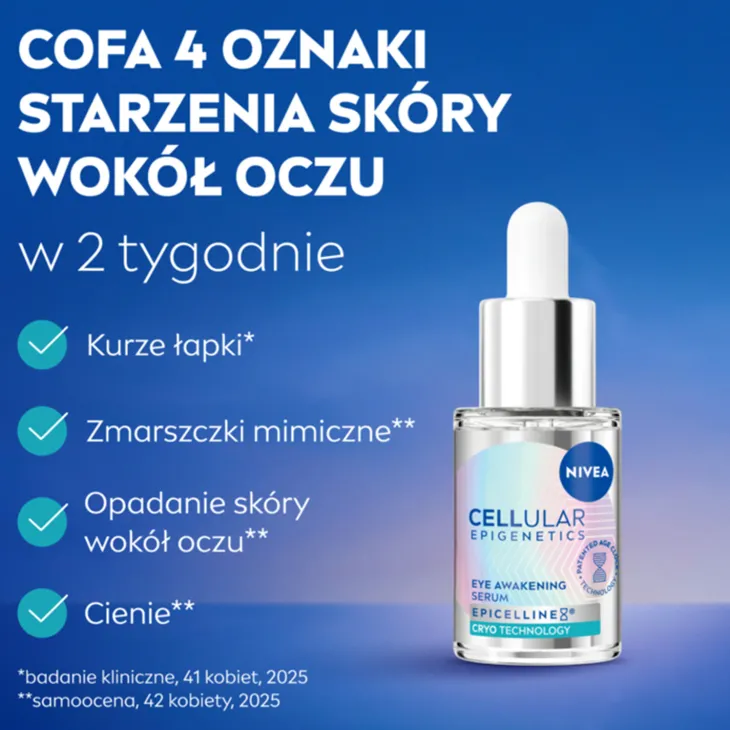 NIVEA Cellular Epigenetics odmładzające serum pod oczy z Epicelline Cryo-Technologia 15 ml