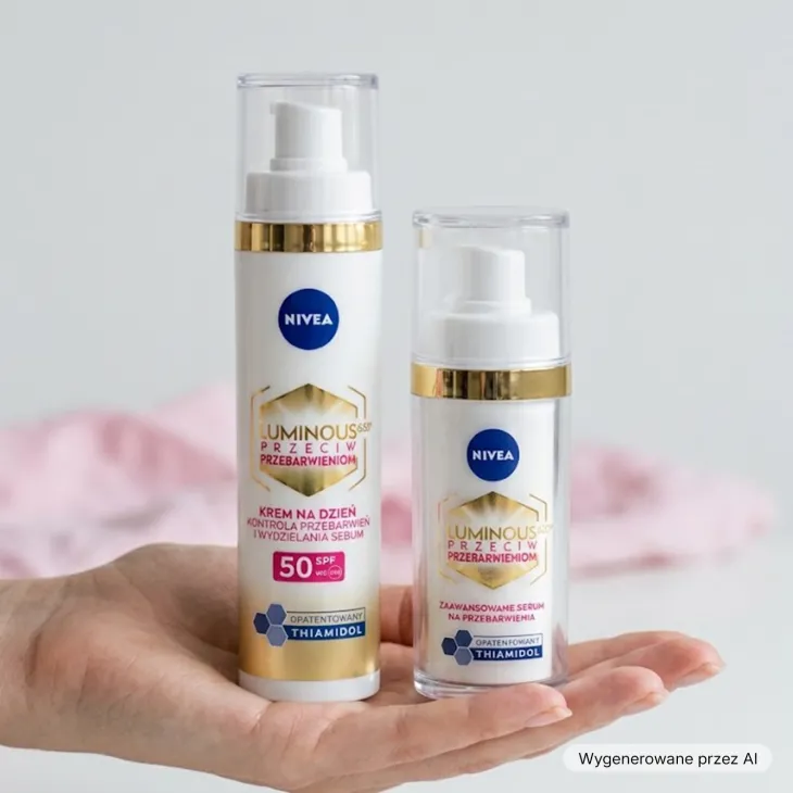 NIVEA Cellular Luminous630 2 Pack zestaw krem na dzień SPF50 40 ml + serum na przebarwienia 30 ml