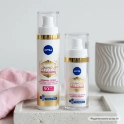 NIVEA Cellular Luminous630 2 Pack zestaw krem na dzień SPF50 40 ml + serum na przebarwienia 30 ml