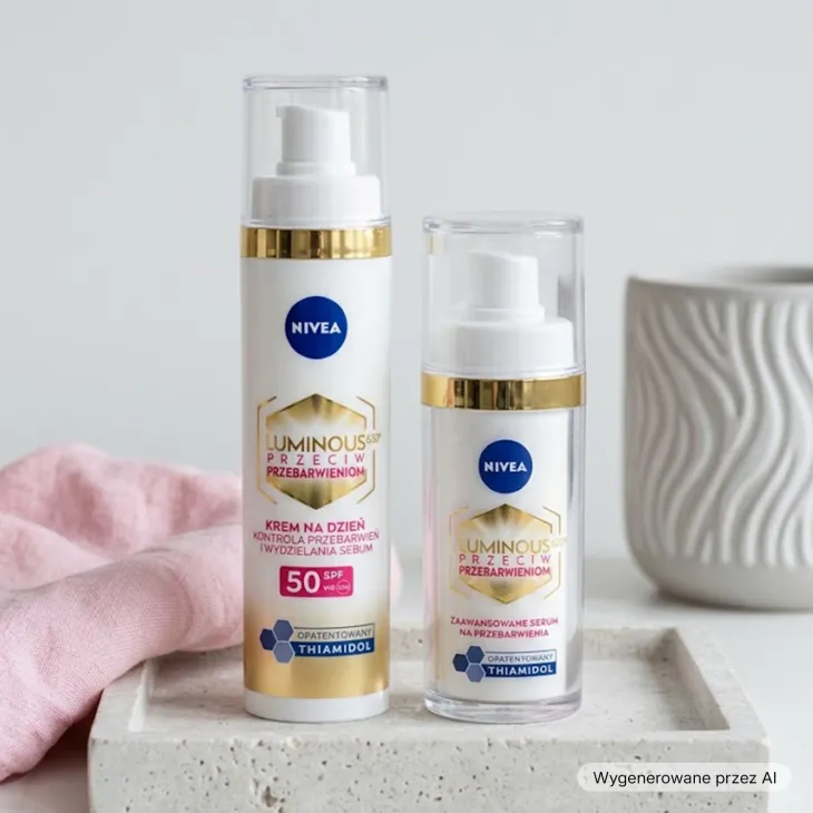 NIVEA Cellular Luminous630 2 Pack zestaw krem na dzień SPF50 40 ml + serum na przebarwienia 30 ml