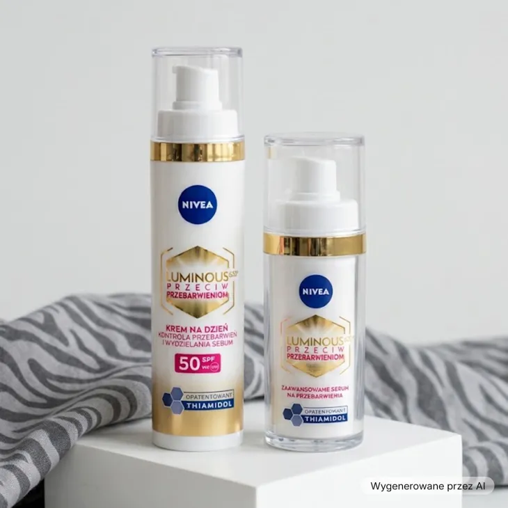 NIVEA Cellular Luminous630 2 Pack zestaw krem na dzień SPF50 40 ml + serum na przebarwienia 30 ml