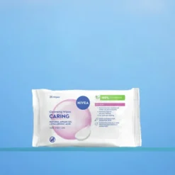 NIVEA Cleansing Wipes Caring pielęgnujące mokre chusteczki oczyszczające olejek arganowy i kwas hialuronowy 25 sztuk