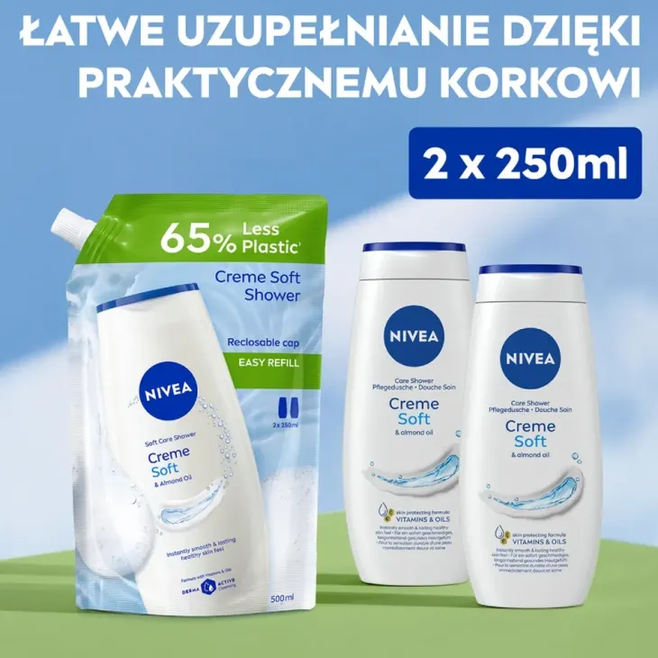 NIVEA Creme Soft pielęgnujący kremowy żel pod prysznic refill 500 ml
