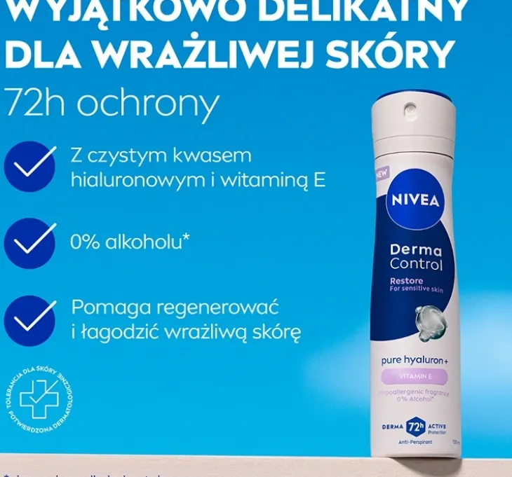 NIVEA Derma Control antyperspirant w sprayu dla kobiet Restore 150 ml