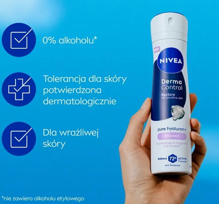 NIVEA Derma Control antyperspirant w sprayu dla kobiet Restore 150 ml